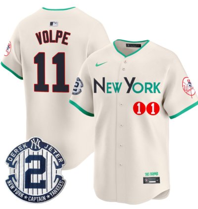 Anthony Volpe Jersey 11 New York Yankees City Connect Vapor Premier Limited Stitched Cream