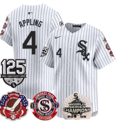 Luke Appling Jersey 4 Chicago White Sox 125th Anniversary World Series Champions White