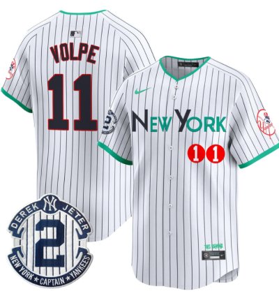 Anthony Volpe Jersey 11 New York Yankees City Connect Vapor Premier Limited Stitched Pinstripe