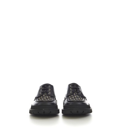 Dior Explorer Boat Shoe In Black And Dior Oblique Jacquard
