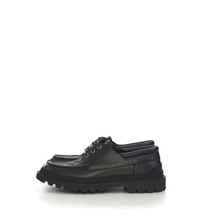 Dior Explorer Boat Shoe In Black And Dior Oblique Jacquard