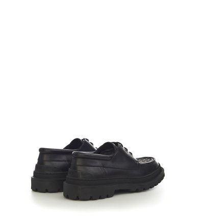 Dior Explorer Boat Shoe In Black And Dior Oblique Jacquard
