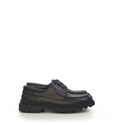 Dior Explorer Boat Shoe In Black And Dior Oblique Jacquard