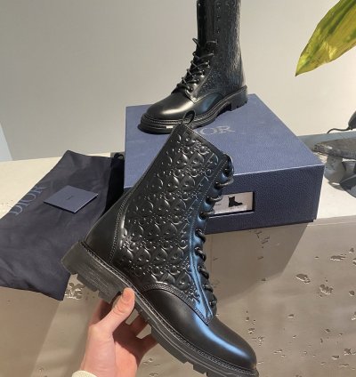 Dior Explorer Ii Leather Oblique Boots
