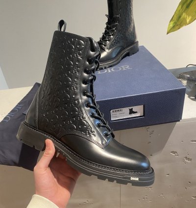 Dior Explorer Ii Leather Oblique Boots