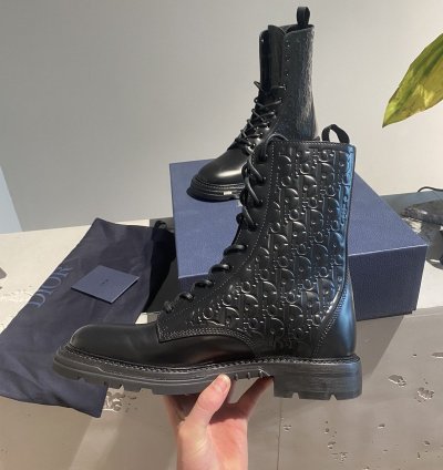 Dior Explorer Ii Leather Oblique Boots