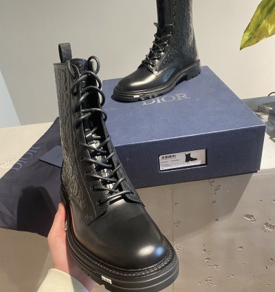 Dior Explorer Ii Leather Oblique Boots