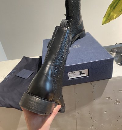 Dior Explorer Ii Leather Oblique Boots