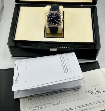 Patek Philippe Aquanaut 5168g White Gold Blue Dial 2019