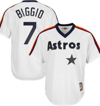 Houston Astros Craig Biggio White Throwback Pullover Jersey