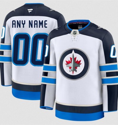 Mens Custom Winnipeg Jets Jersey Name Number 2025 Away White