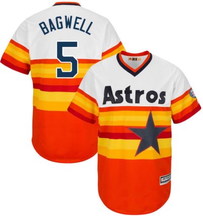 Houston Astros Jeff Bagwell Orange Throwback Pullover Jersey