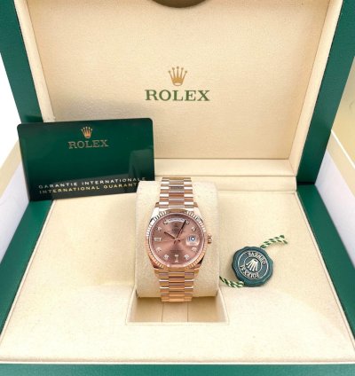 Rolex Day-date 36 128235 36mm Rose Gold Rose Diamond Dial Unworn 2023