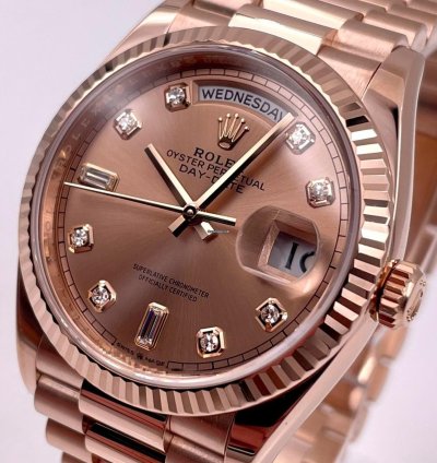Rolex Day-date 36 128235 36mm Rose Gold Rose Diamond Dial Unworn 2023