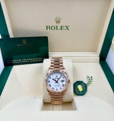 Rolex Day-date 36 128235 36mm Rose Gold White Roman Dial Unworn 2024
