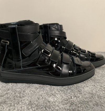 Dior Homme Bondage Black Patent Leather High Top Sz 43