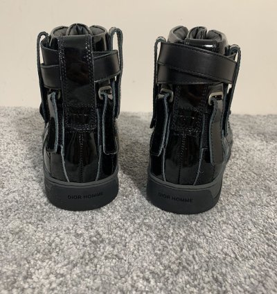 Dior Homme Bondage Black Patent Leather High Top Sz 43