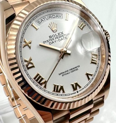Rolex Day-date 36 128235 36mm Rose Gold White Roman Dial Unworn 2024