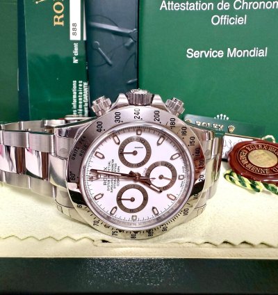 Rolex Daytona 116520 White Aph Full Original Stickers Unworn Nos