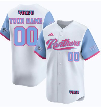Custom Fiu Baseball Jersey Name Number 2025 Vice U All Stitched White
