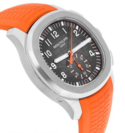 Patek Philippe Aquanaut 5968a Aquanaut Chronograph Orange Band Mens Watch Box Papers