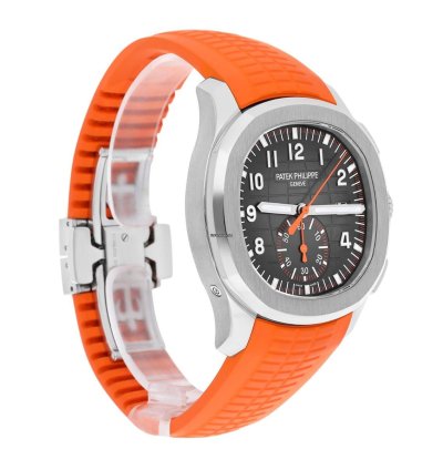 Patek Philippe Aquanaut 5968a Aquanaut Chronograph Orange Band Mens Watch Box Papers