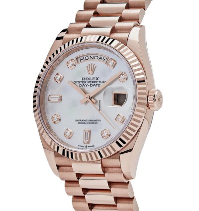 Rolex Day-date 36 128235 Rose Gold Mother Of Pearl Diamond Dial
