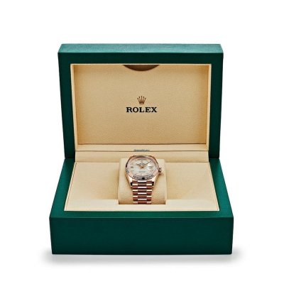 Rolex Day-date 36 128235 Rose Gold Mother Of Pearl Diamond Dial