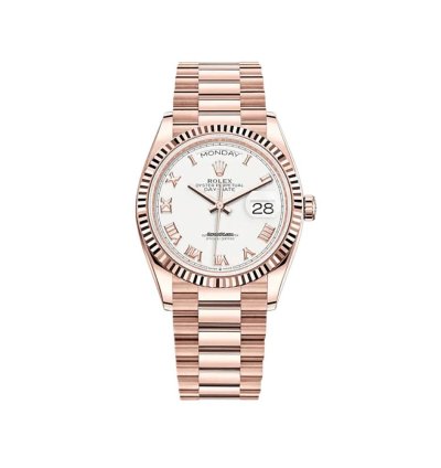 Rolex Day-date 36 128235 Rose Gold White Dial