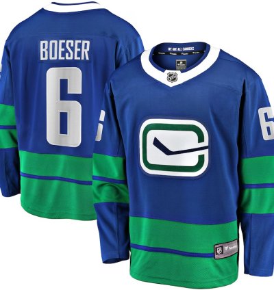 Vancouver Canucks 6 Brock Boeser Premier Breakaway Jersey Blue