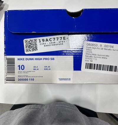 Nike Sb Dunk High Metallic Summit White Size 10
