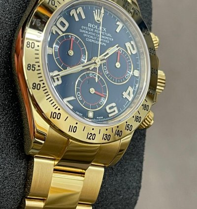 Rolex Daytona 116528 - Blue Dial - Yellow Gold - 2014 - Unworn