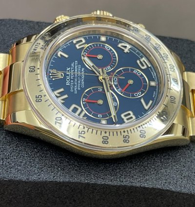 Rolex Daytona 116528 - Blue Dial - Yellow Gold - 2014 - Unworn