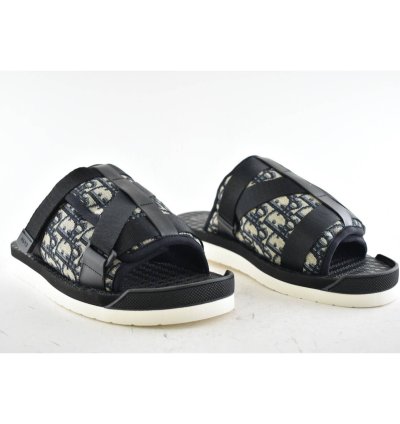 Dior Men Alpha Sandal Beige Logo Slide Slip On 44 11