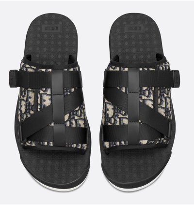 Dior Men Alpha Sandal Beige Logo Slide Slip On 44 11