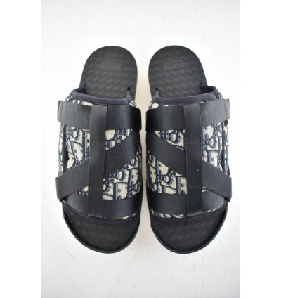 Dior Men Alpha Sandal Beige Logo Slide Slip On 44 11