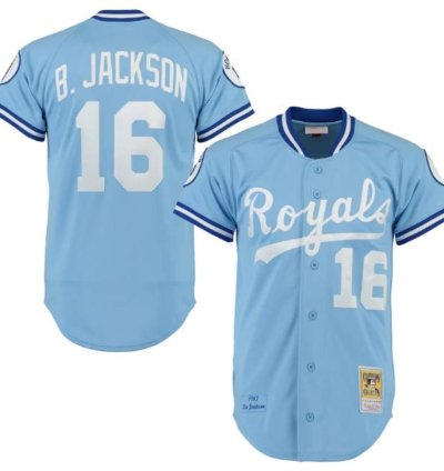 Kansas City Royals Bo Jackson Blue 1987 Throwback Jersey
