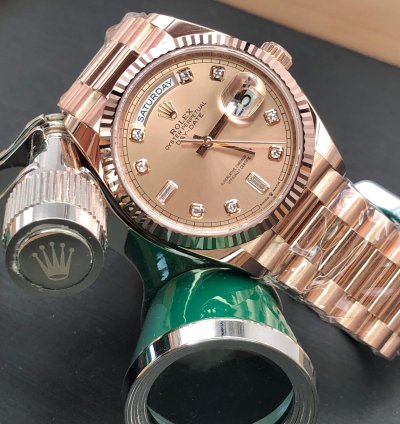 Rolex Day-date 36 128235a Pink Diamond Dial Rose Gold President