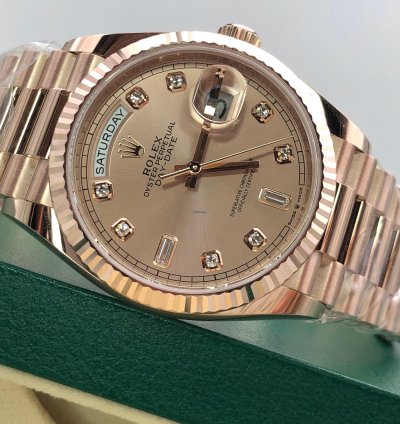 Rolex Day-date 36 128235a Pink Diamond Dial Rose Gold President