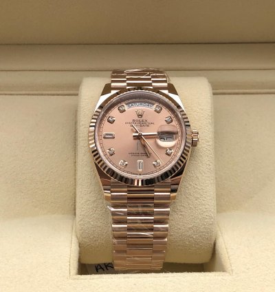 Rolex Day-date 36 128235a Pink Diamond Dial Rose Gold President