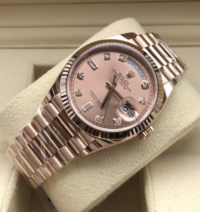 Rolex Day-date 36 128235a Pink Diamond Dial Rose Gold President