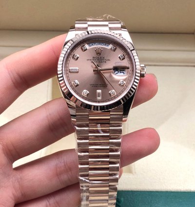 Rolex Day-date 36 128235a Pink Diamond Dial Rose Gold President