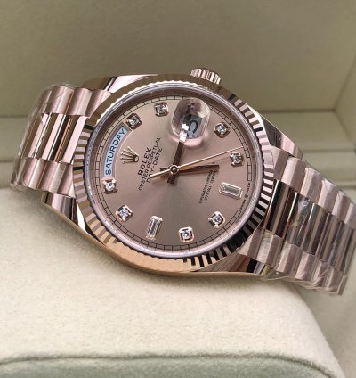 Rolex Day-date 36 128235a Pink Diamond Dial Rose Gold President