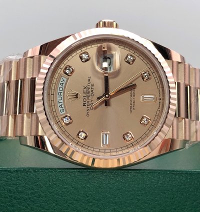 Rolex Day-date 36 128235a Pink Diamond Dial Rose Gold President