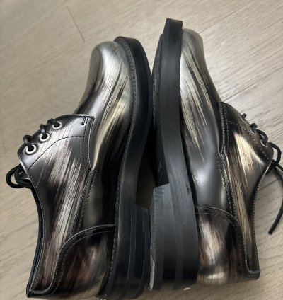 Dior Men Silver Leather Derby Shoes