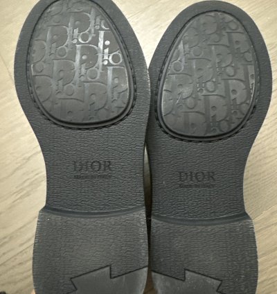 Dior Men Silver Leather Derby Shoes