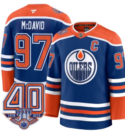 Mens Connor Mcdavid Jersey 97 Edmonton Oilers 40th Anniversary Stitched Home