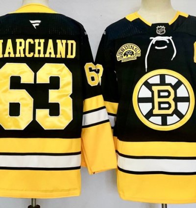 Mens Boston Bruins 63 Brad Marchand Jersey Stitched Yellow