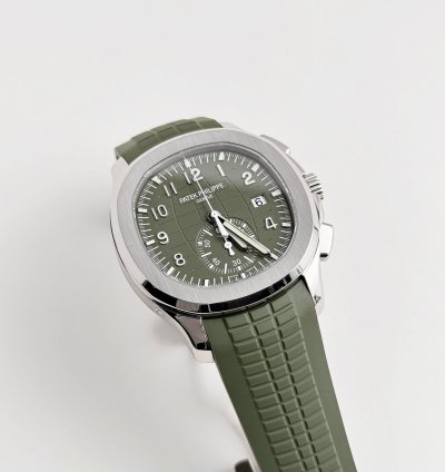 Patek Philippe Aquanaut 5968g-010 Chronograph White Gold Khaki Green 2022