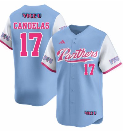 Hector Candelas Jersey 17 Fiu Baseball 2025 Vice U Stitched Blue